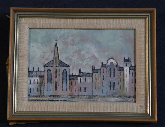 Jack Jones (1922-1993) Swansea Docks 12 x 17cm